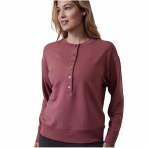 Athleta Tawny Rose Balance Henley Pullover Womens M
